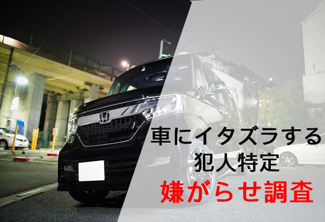 車にイタズラする犯人特定